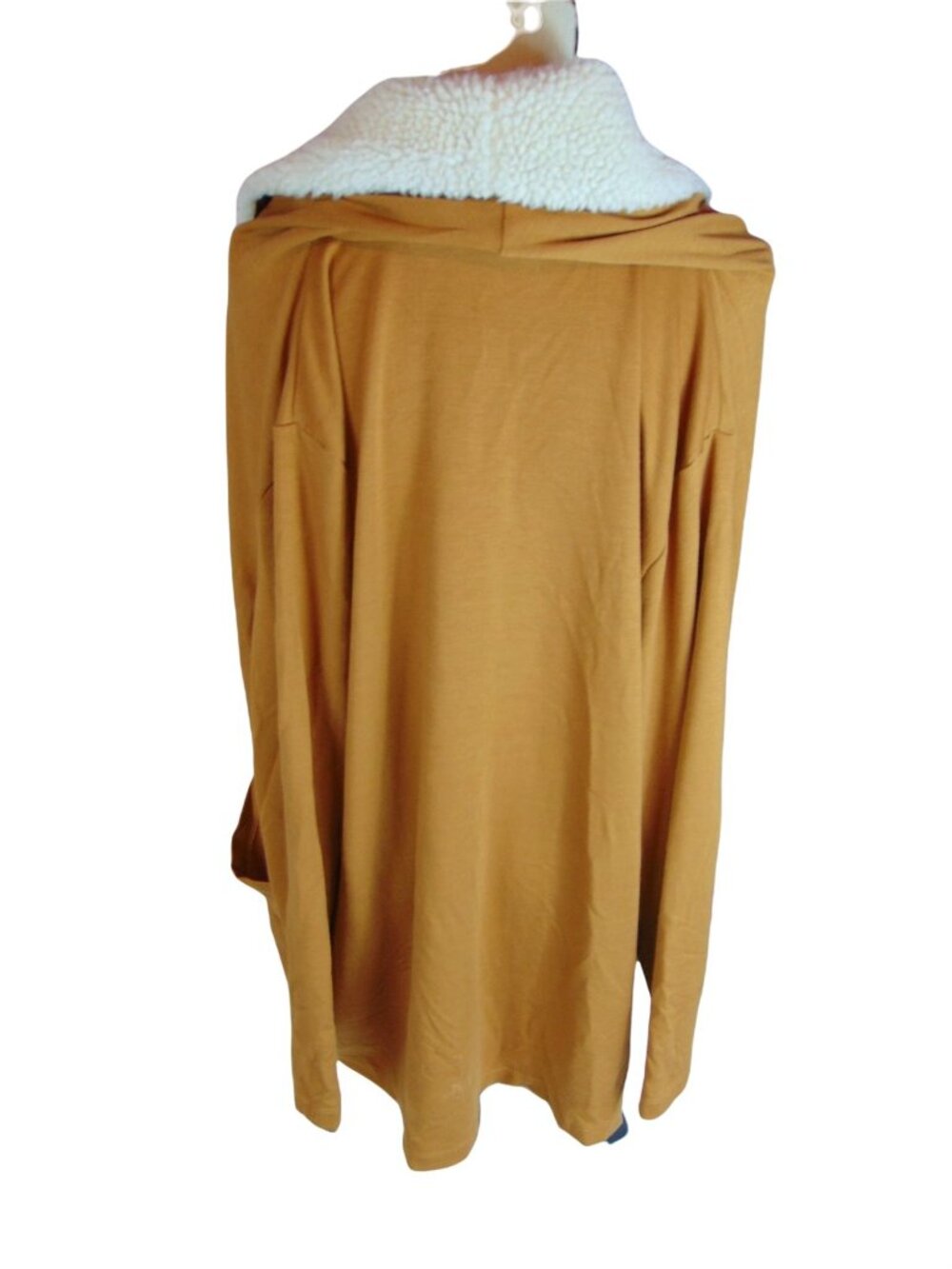 New Direction Women's Open Jacket*Cardigan* Large*Tan shell *Faux Fur Lining EUC - Picture 3 of 5